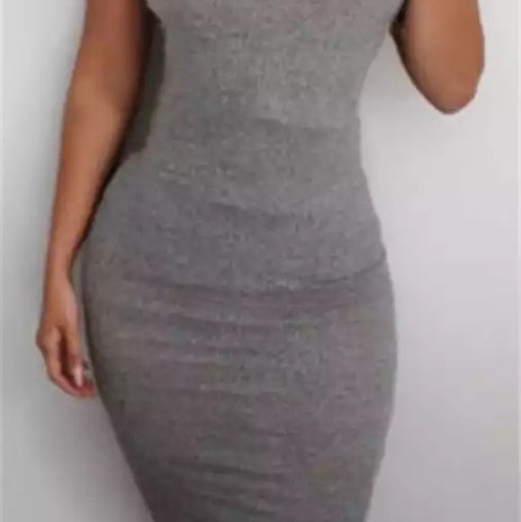 NEW Grey Bodycon Dress - Picture 3 of 3